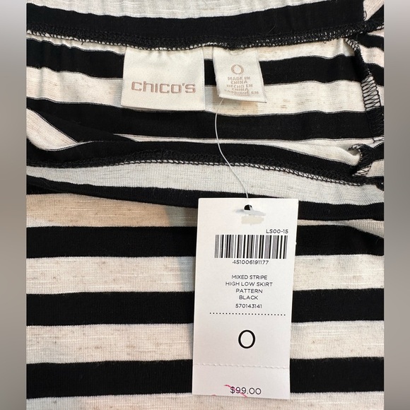 Chico's Black and White High-Low Skirt - Picture 3 of 7